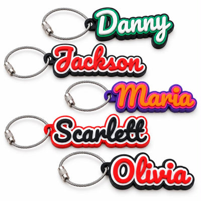 Personalized script name keychain