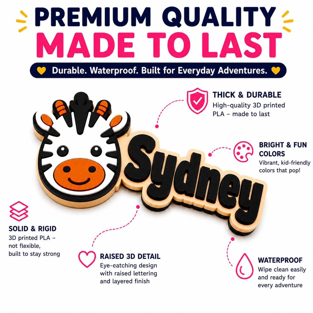 Elephant name tag for kids