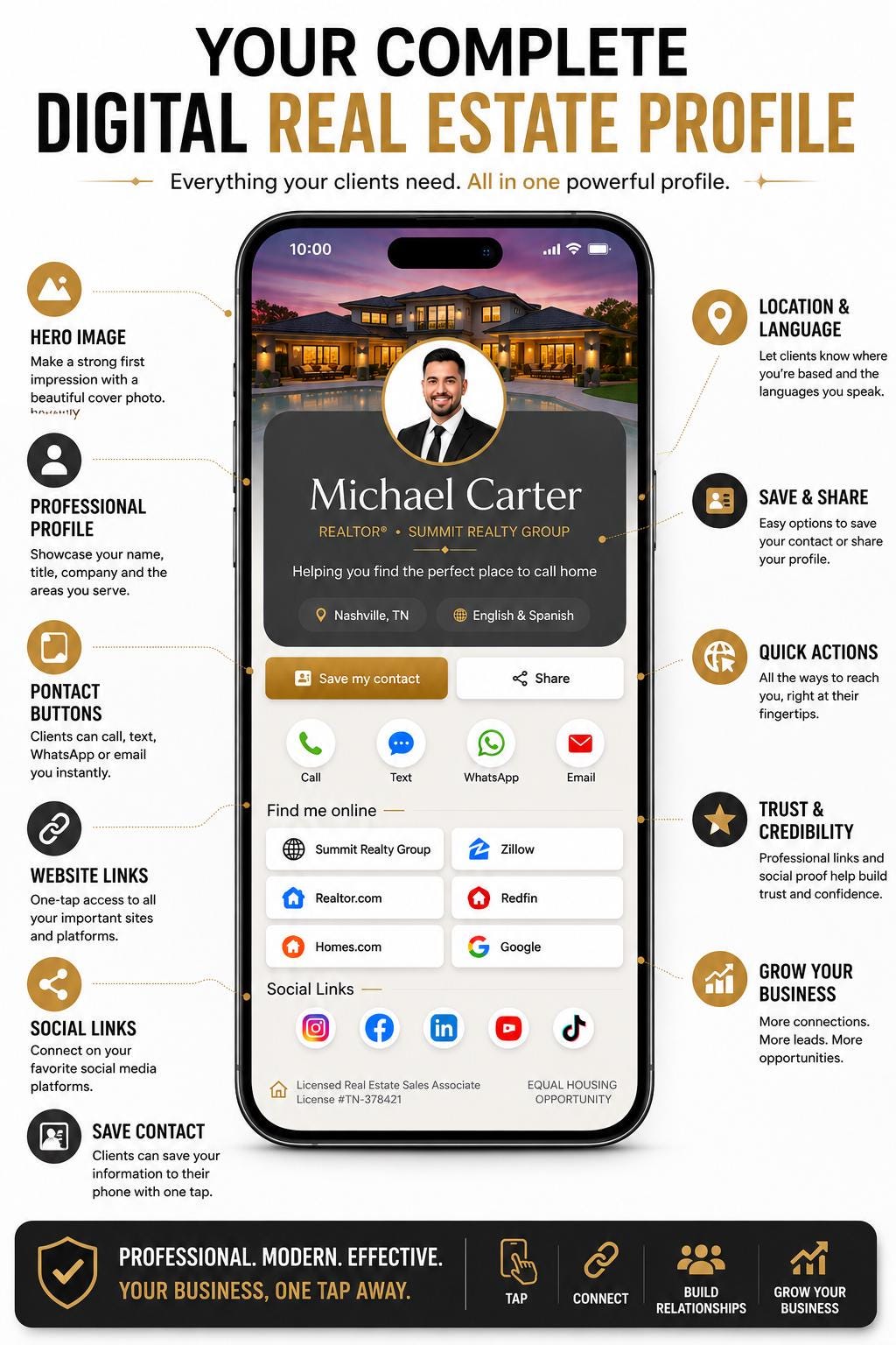 Realtor NFC keychain digital business card
