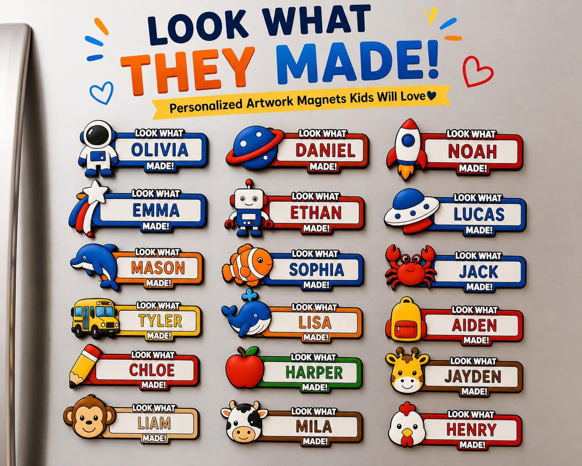 Look What I Made magnet personalized kids art display