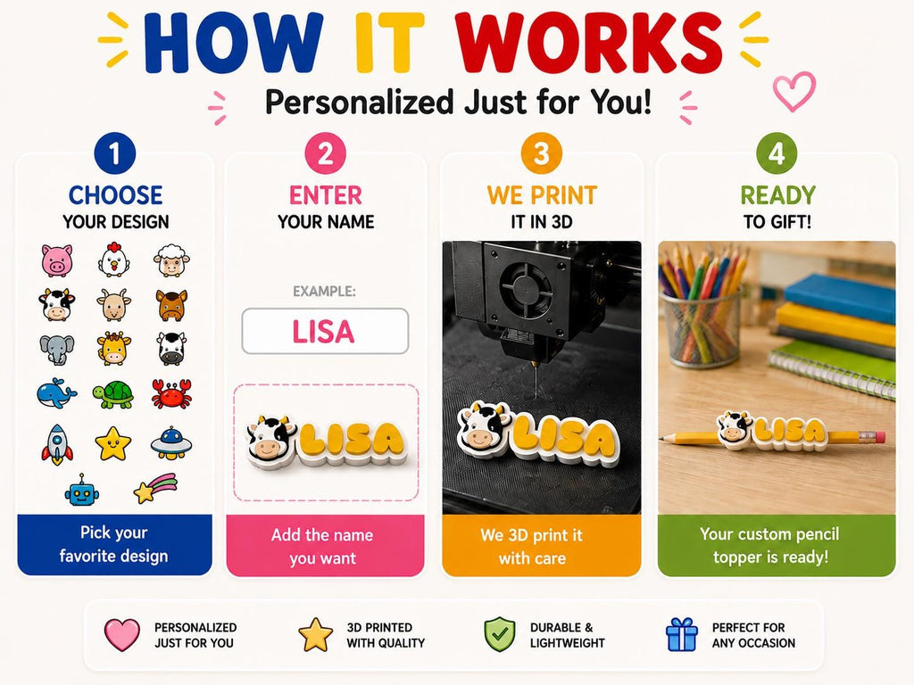 Personalized pencil topper for kids