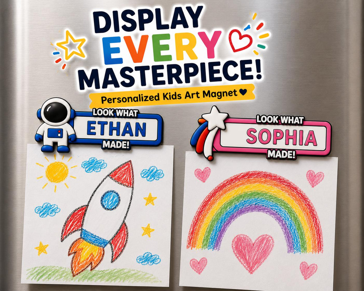 Look What I Made magnet personalized kids art display