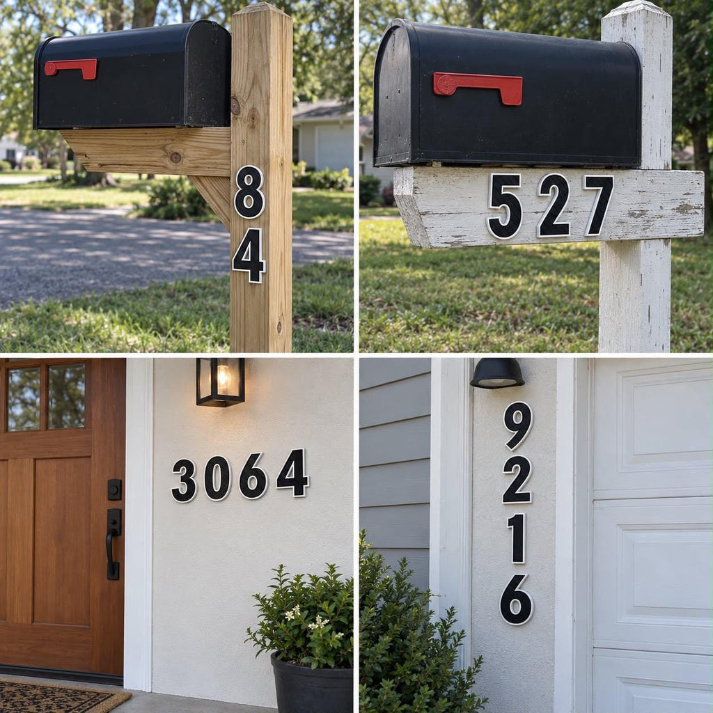 Modern 3D printed house numbers