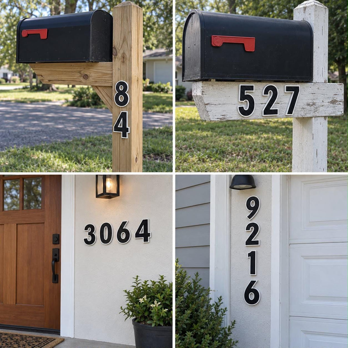 Modern 3D printed house numbers