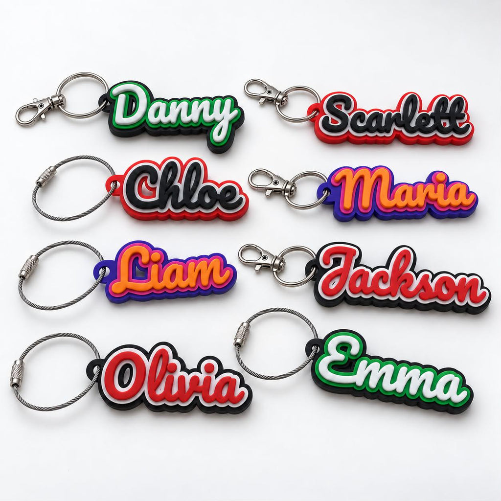 Personalized script name keychain