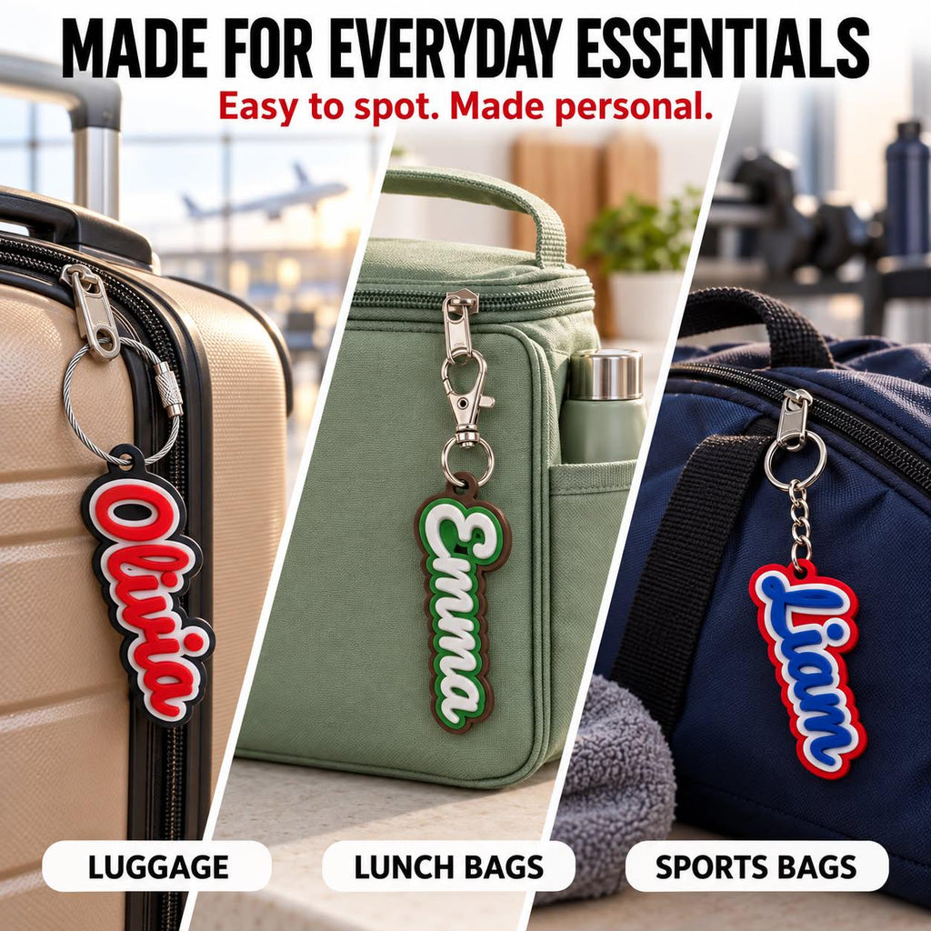 Personalized script name keychain